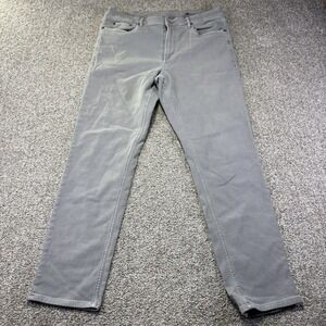 Faherty Brand Jeans Mens 33x30 Gray Light Wash Slim Straight Stretch Denim Pants